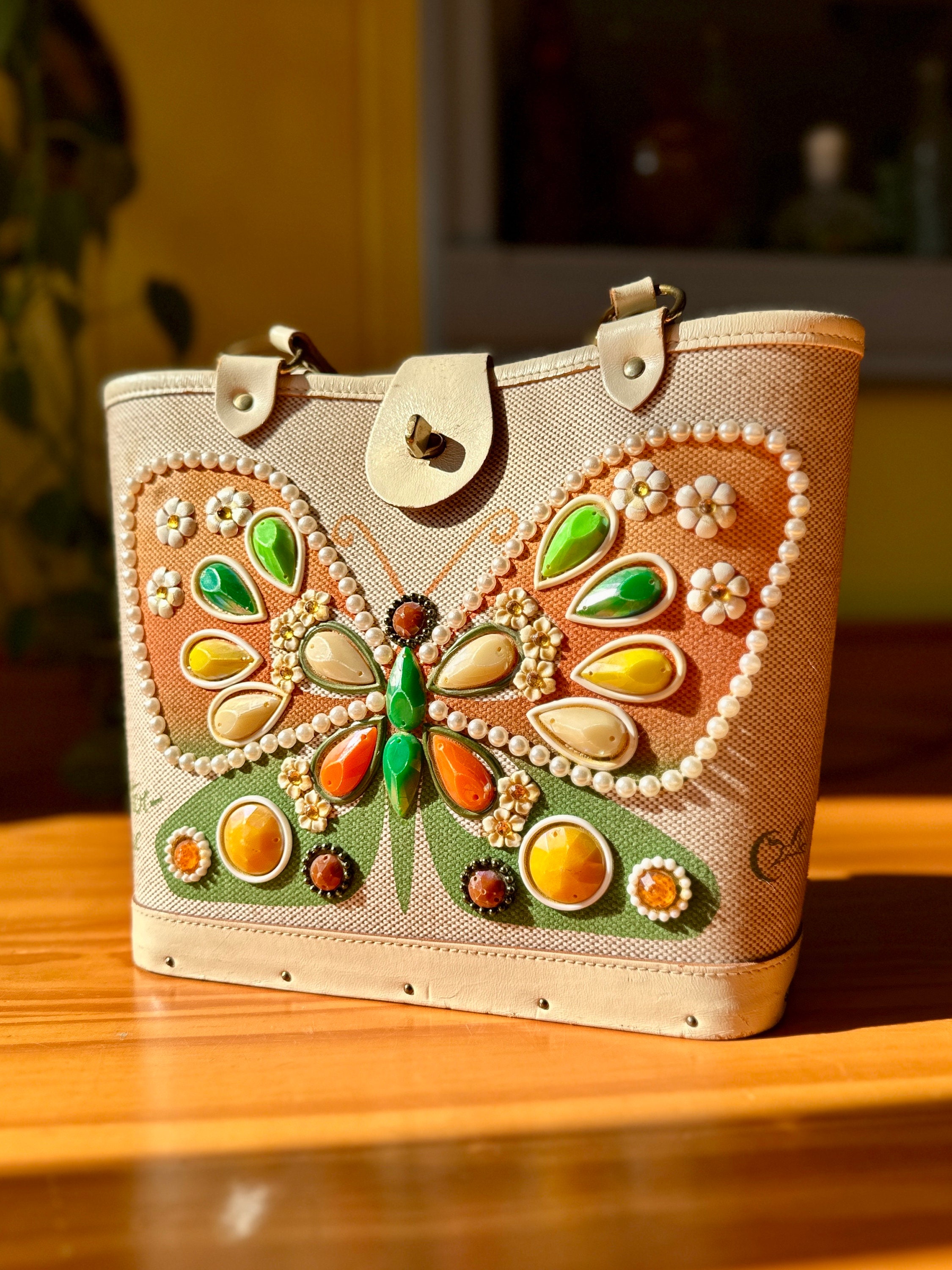 Rare Vintage Enid Collins of Texas Beaded 'flutter-bye” Handbag Rare Vintage Enid Collins of Texas Beaded 'flutter-bye” Handbag