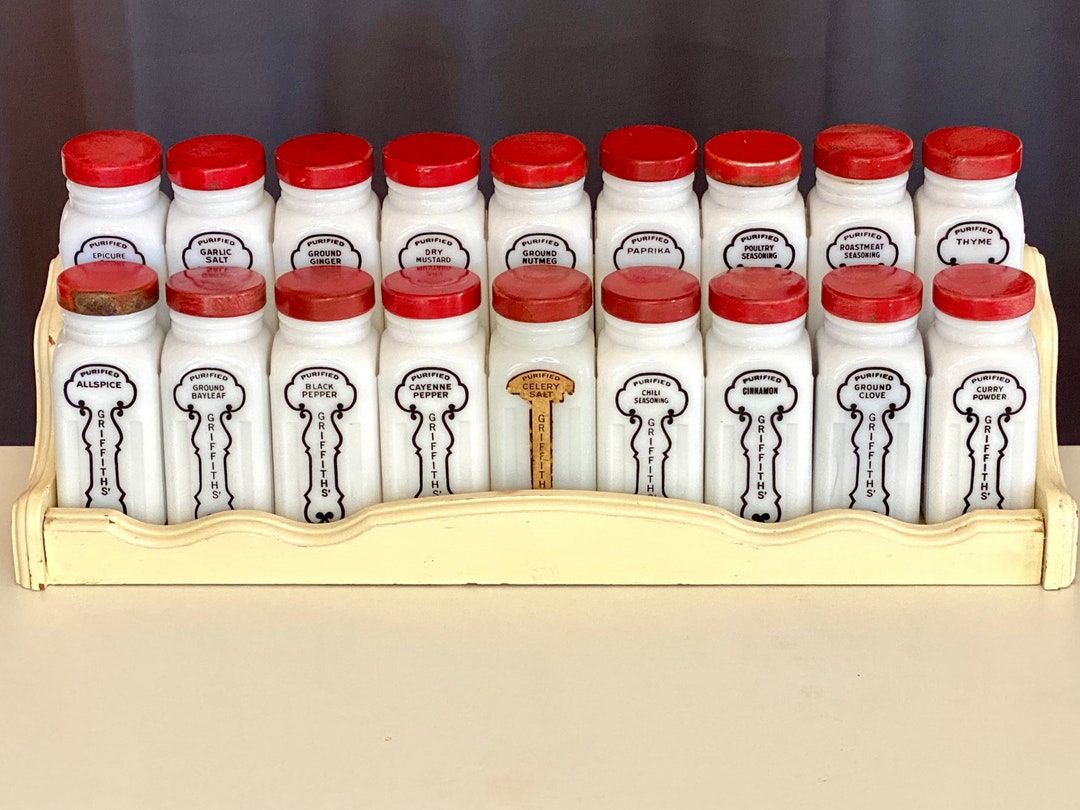 アンティーク　スパイスジャー 13個 Griffith グリフィス　調味料入 Gorgeous Set of Eighteen Vintage Griffiths Spices With