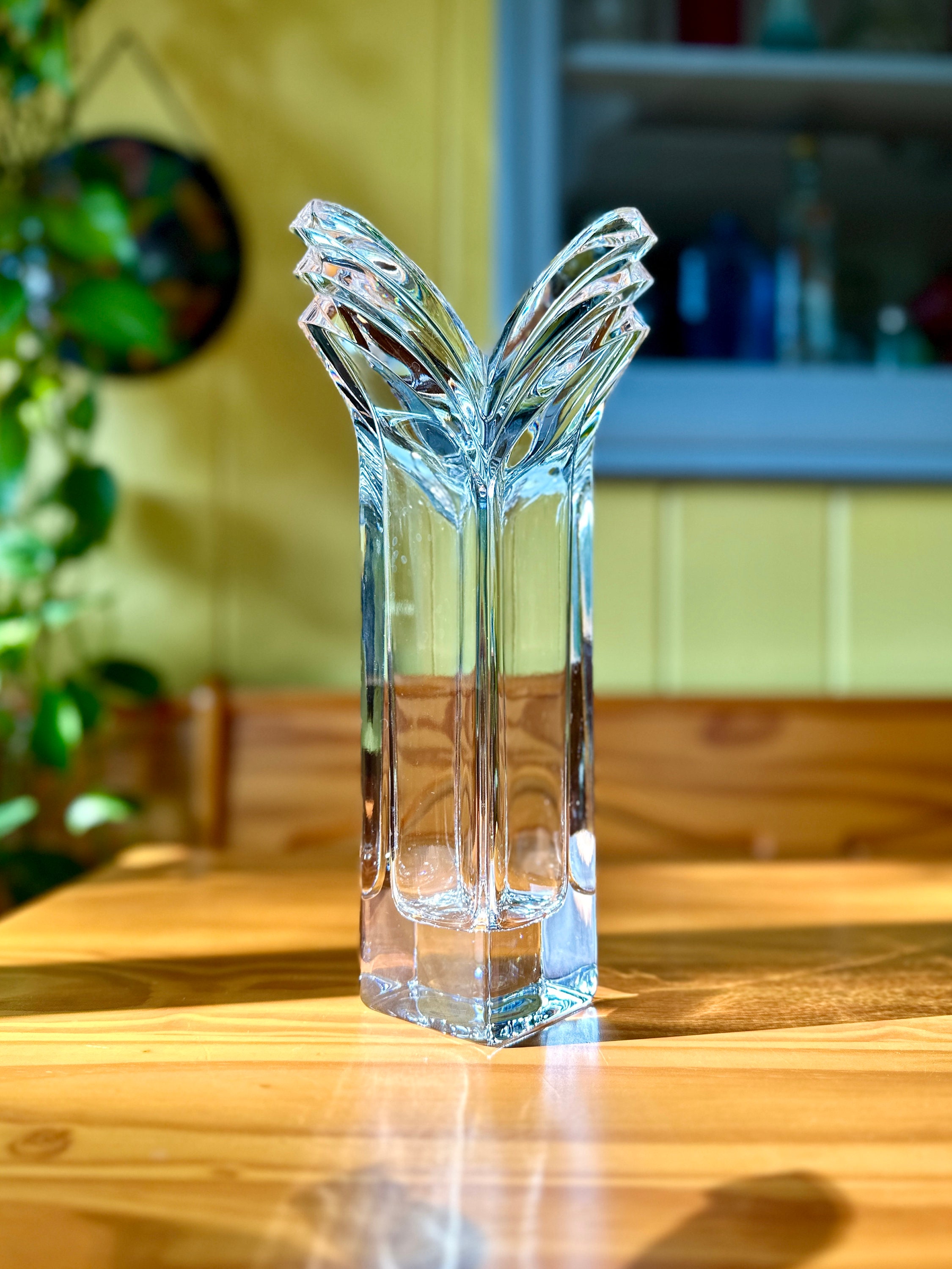 Vintage Mikasa Art Deco Crystal Vase/vintage Crystal Etsy