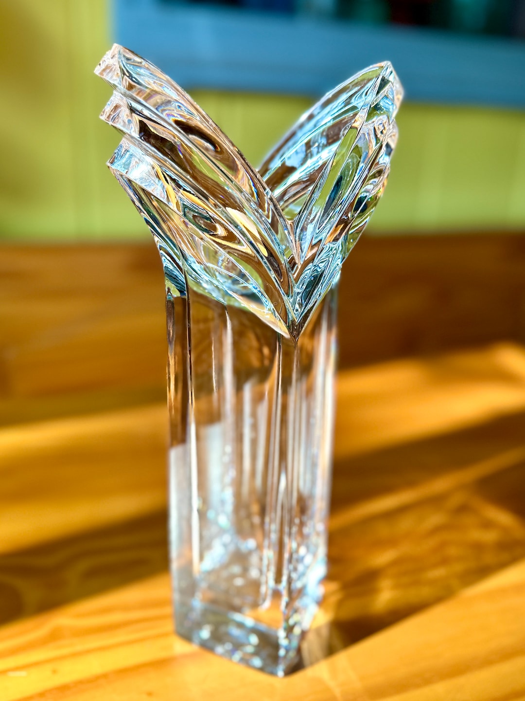 Vintage Mikasa Art Deco Crystal Vase/vintage Crystal Vase