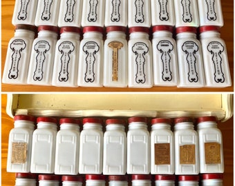 Gorgeous Set of Eighteen Vintage Griffiths Spices With Original