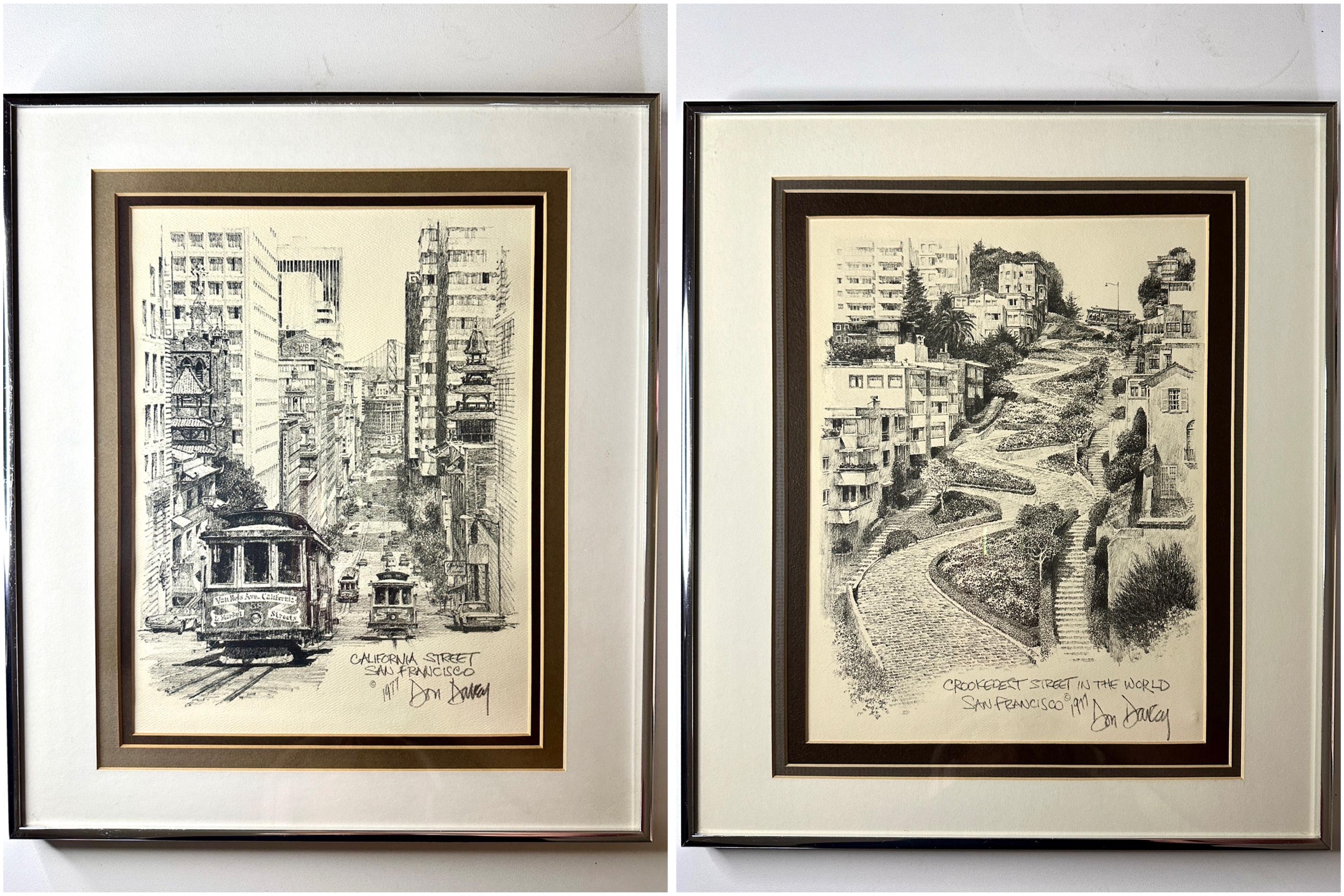 Your Choice of Two Framed Vintage 1977 Don Davey Signed San