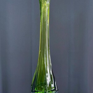Vintage 24” Viking Glass Vase – Epic Green Swung Glass Pedestal Vase – Mid-Century Modern Elegance/Viking Swung Vase image 2