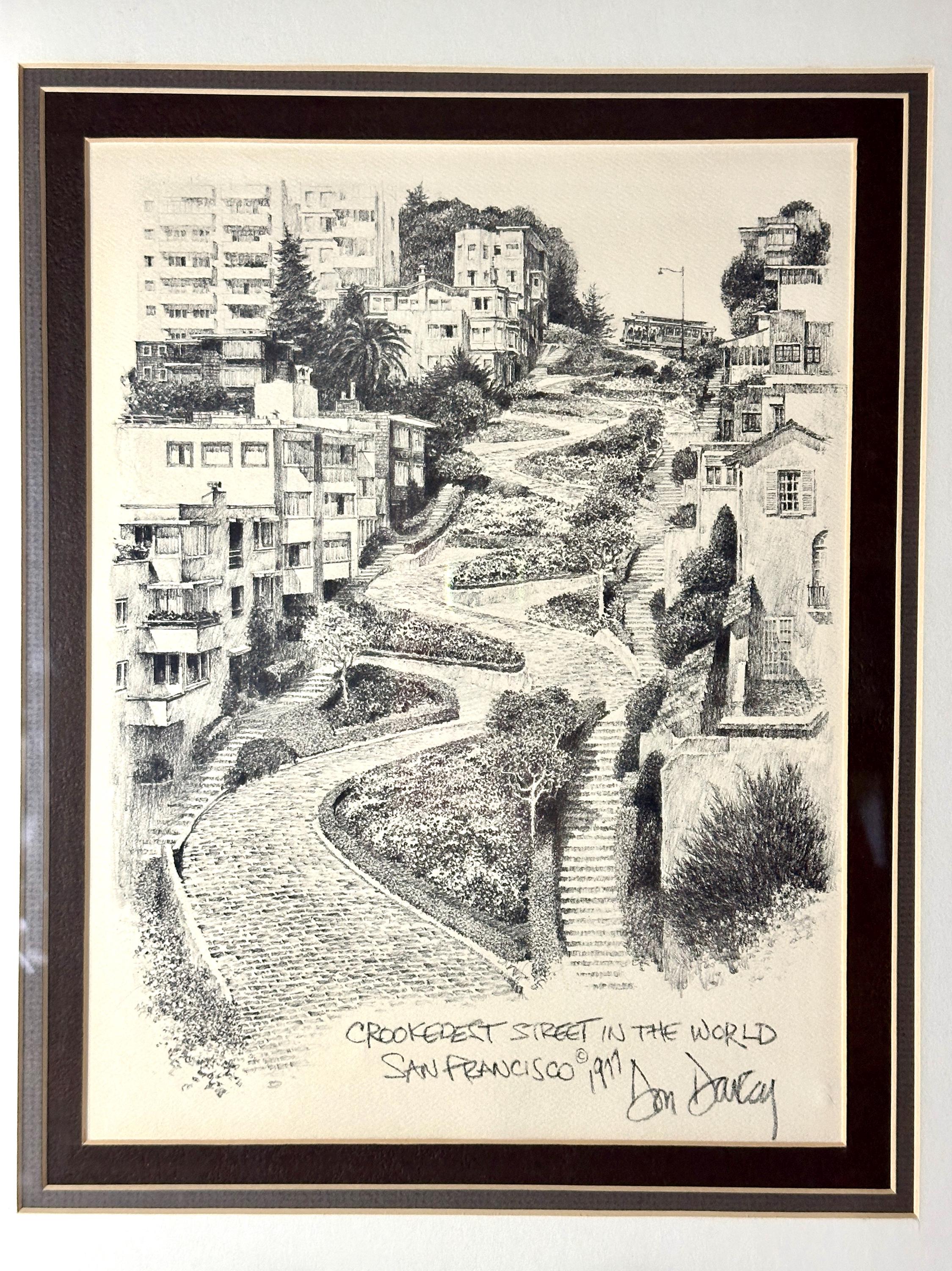 Vintage San Francisco Don Davey Sketch Haas Lilienthal House
