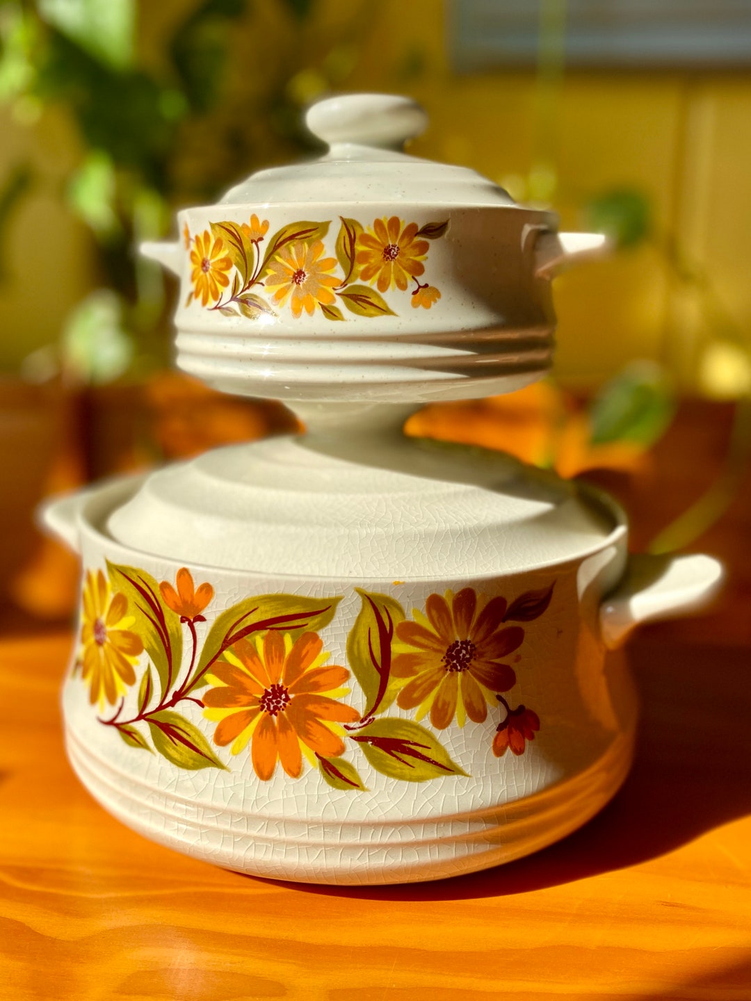 Adorable Vintage Set of Two Capri bake Serve N Store Stoneware