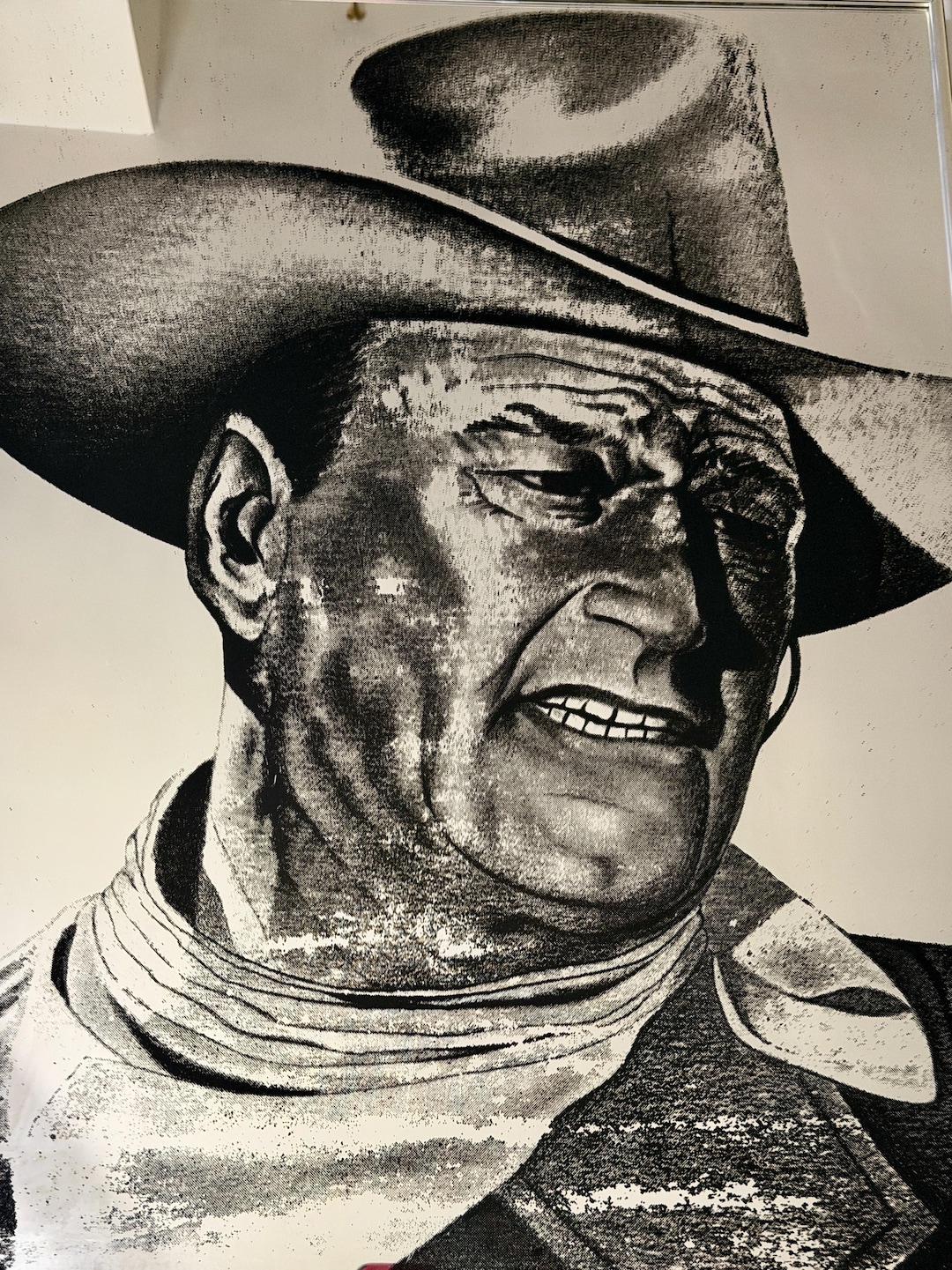 Large Vintage R. Garrett John Wayne–themed Framed Mirror | Western