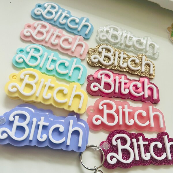 Bitch Keyring / Swear words / Funny Keyring / Novelty Keyring / Small Gift / rude Keyring / Stocking Filler Gift / friend Keyring