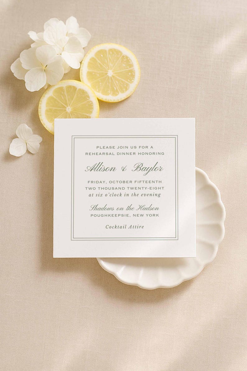 Green Stripe Rehearsal Dinner Invitation, Watercolor Stripe Rehearsal Template, Editable Canva Printable Invite Insert Card, Grove image 2