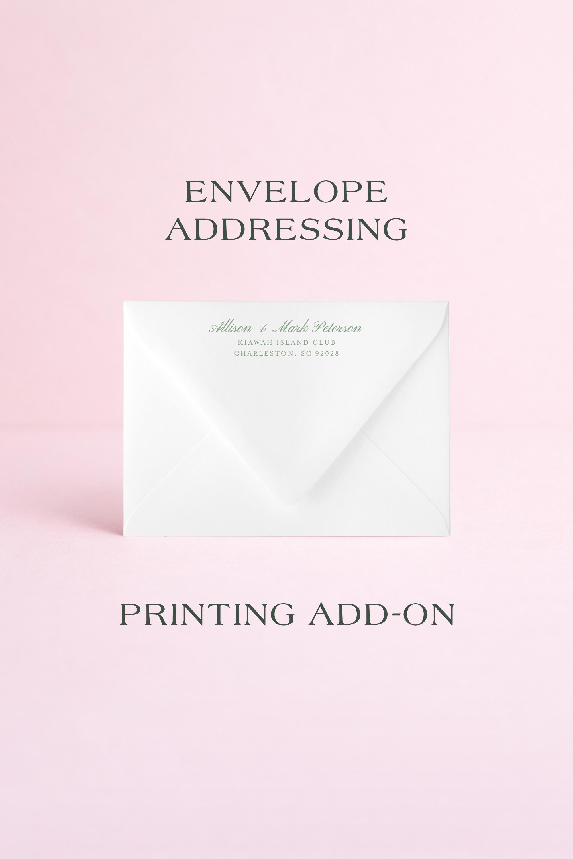 Envelope Addressing ADD-ON | Professional Printing | Printed Return or ...