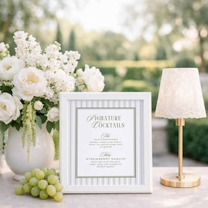 Old Money Wedding Bundle, Vintage-Inspired Stripes, Classic Wedding Stationery & Signage Set, Editable Canva Wedding Template, Westwood image 8