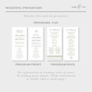 Old Money Wedding Bundle, Vintage-Inspired Stripes, Classic Wedding Stationery & Signage Set, Editable Canva Wedding Template, Westwood image 16