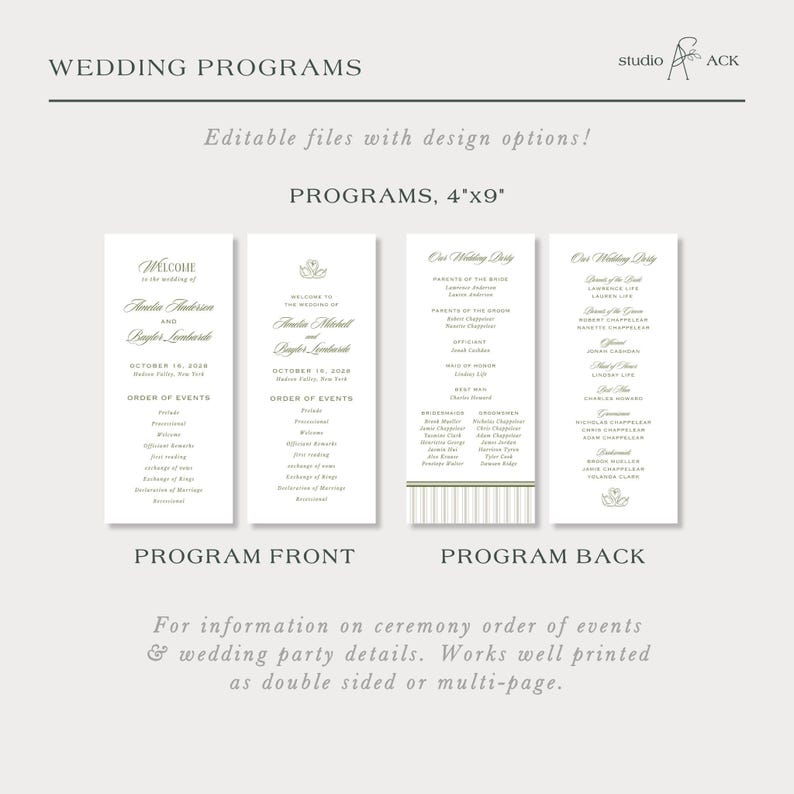 Old Money Wedding Bundle, Vintage-Inspired Stripes, Classic Wedding Stationery & Signage Set, Editable Canva Wedding Template, Westwood image 16