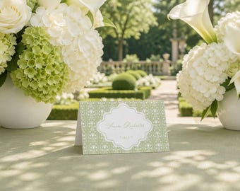 Elegant Wedding Escort Cards Template, Customizable Colors, Folded & Flat Options for Reception Decor and Guest Seating, Fleur