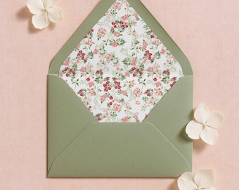 Watercolor Floral Wedding Envelope Liner Template, Dusty Pink & Maroon, Garden Wedding, Elegant Whimsical Invitation Inserts, Rosewood