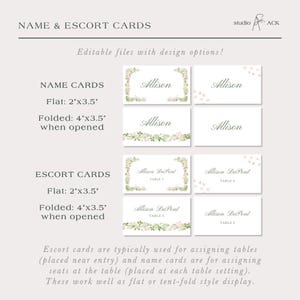 Hand Painted Floral Wedding Template Bundle, Watercolor Canva Invitation Suite, Editable Wedding Signs, Menus, Place Cards, Bloomfield image 13
