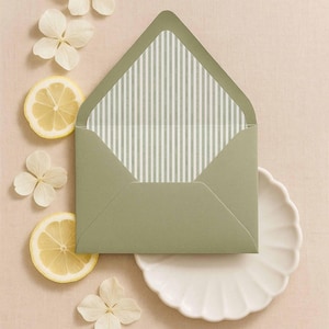 Green Striped Envelope Liner Printable, Hand Painted Watercolor Stripe Envelope Insert, A7 Printable Liners, Instant Download, stripe2