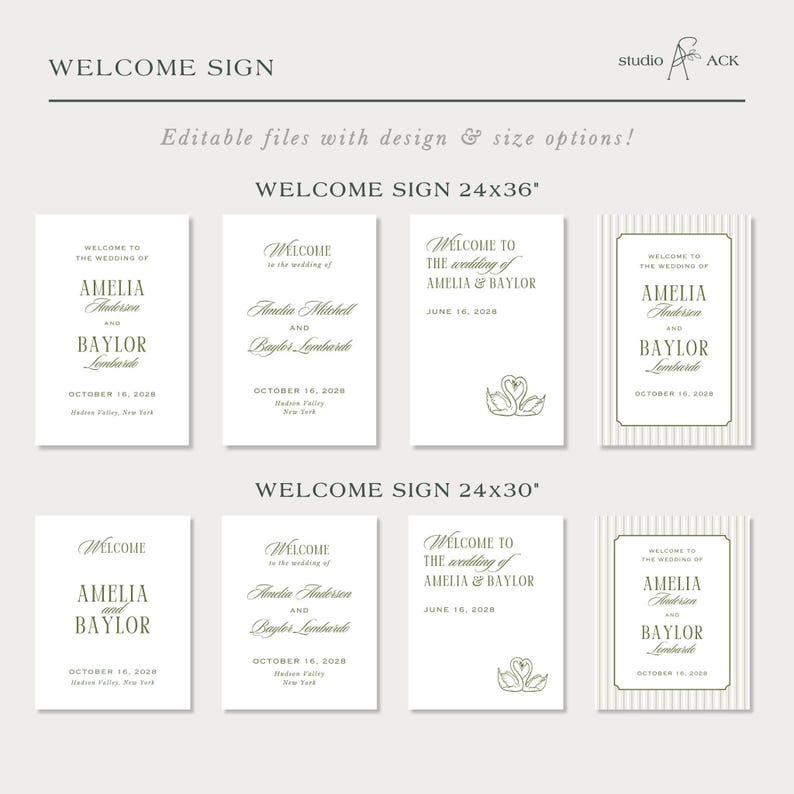 Old Money Wedding Bundle, Vintage-Inspired Stripes, Classic Wedding Stationery & Signage Set, Editable Canva Wedding Template, Westwood image 14