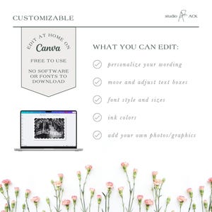 Wedding Thank You Cards, Printable Scalloped Vintage Photo Postcard, Customizable Canva Digital Files for Newlywed Thank You Notes image 6