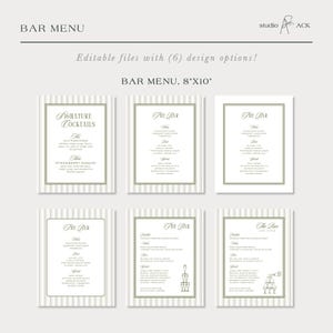 Old Money Wedding Bundle, Vintage-Inspired Stripes, Classic Wedding Stationery & Signage Set, Editable Canva Wedding Template, Westwood image 15