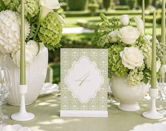 Hand Drawn Wedding Table Number Template, Floral Grandmillennial Style, Customizable Color, Printable Signage for Elegant Event Decor, Fleur
