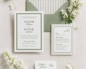 Classic Invitation Suite Template, Timeless Old Money Wedding Aesthetic, Vintage-Inspired, Stripes, Westwood