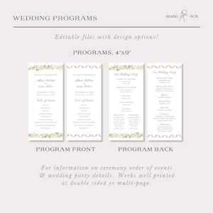 Hand Painted Floral Wedding Template Bundle, Watercolor Canva Invitation Suite, Editable Wedding Signs, Menus, Place Cards, Bloomfield image 12