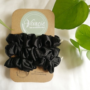 Satin Scrunchies, Skinny Scrunchies Set, Soft Scrunchies Set, Mini Scrunchies, Minimalist, Bridesmaids Scrunchies, Hair Ties, Handmade Gifts