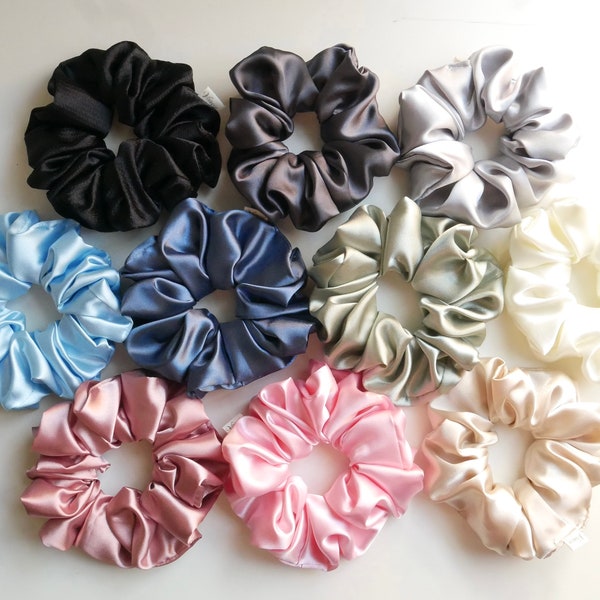 Satin Scrunchies | Bridesmaid Scrunchies | Hair Ties | Gifts For Her | Scrunchies, Birthday Gift, Bridesmaids Gift, Silk satin scrunchies