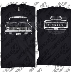Chemise Chevy C10 1972, passionné d'automobile, oeuvre d'art pour voiture, camion Chevy C10 1972, Chevrolet C10 pick up 1972, chemise C10 1972, chemise voiture, chemise voiture classique,
