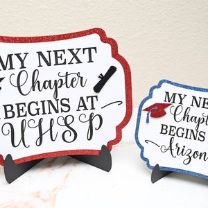 8x10 ” Large Personalized My next chapter begins at | Graduation Table Sign | Table Sign | Party Table Sign | 2024 Graduation Decor  | 2024