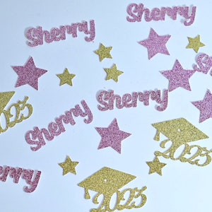 40 Pcs Personalised Graduation Decor Confetti 2024, Table Scatter, Graduation Party, Name Confetti, Graduation Table Decor