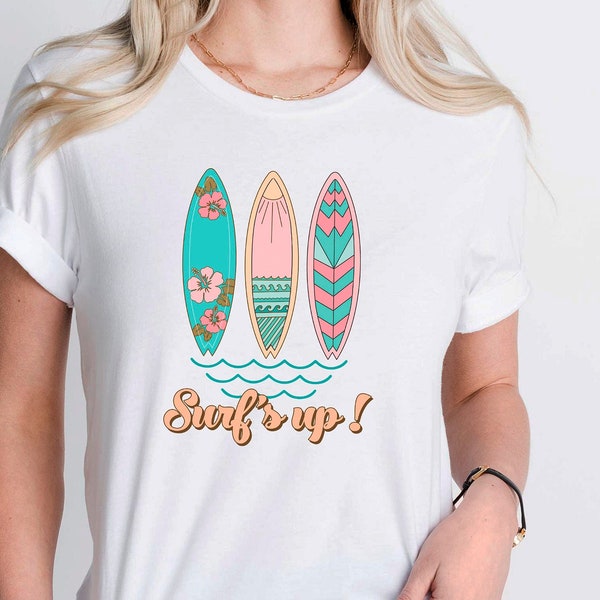 Surfs Up Shirt, Surf Lovers Shirt, Funny Outdoor Shirt, Summer Vibe Tee, Surfing Tee, Surfing Gift, Vintage Retro Surfing Shirt, Beach Shirt