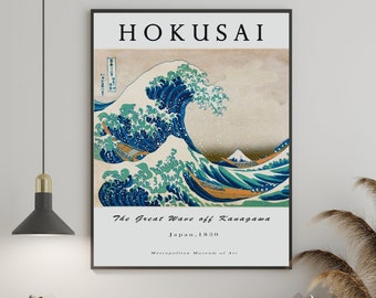 Hokusai Wave Print, Japanese Ukiyo-e Art (Digital Download)