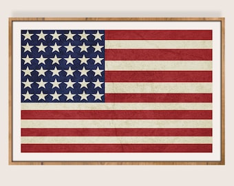 American Flag Art Print, Patriotic Home Decor (Digital Download)
