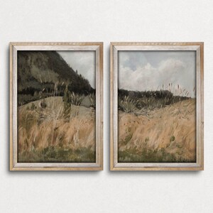Conjunto de 2 Milharais Leon Wyczółkowski, Decoração de Milharal de Fazenda, Pintura de Paisagem Natural Vintage, Arte de Campo de Fazenda, Download Digital de Impressão