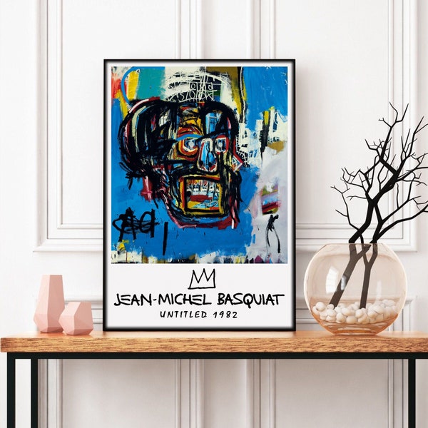 Basquiat Untitled 1982 Poster, Exhibition Poster, Jean Michel Basquiat, Famous Basquiat Big Print, Eclectic Museum Poster, Digital Prints