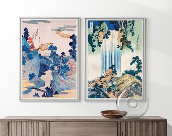 Japanese Wall Art Set of 2 Prints, Japanese Home Decor, Vintage Printable Wall Art, Eclectic Wall PrintS, Japan Wall Art, Exhibition Poster