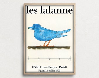Les Lalanne Blue Bird Exhibition Poster, Mid Century Print (Digital Download)