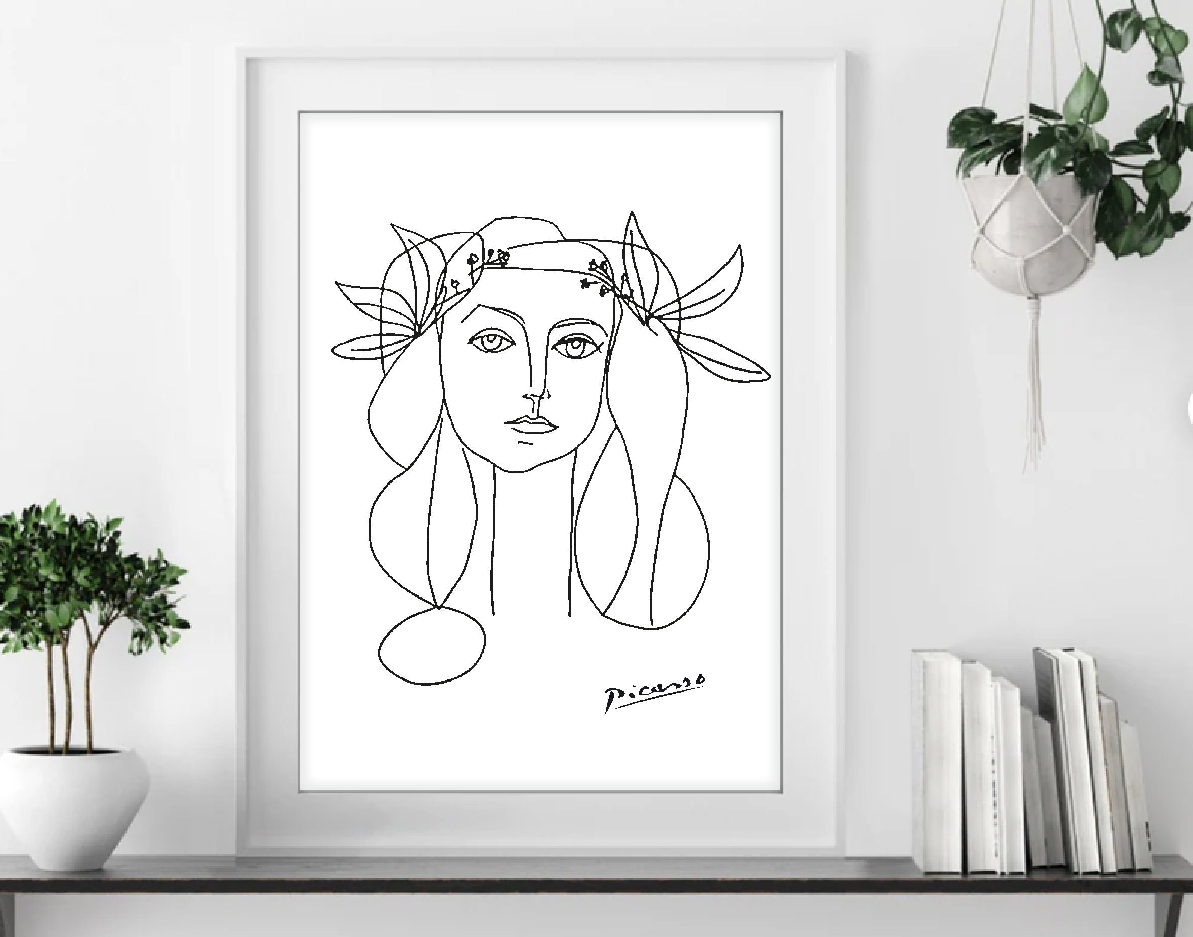 Picasso Woman Line Art, Picasso Poster One Line, Picasso Female Face ...