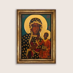 Black Madonna Of Czestochowa Print, Dormition Church Of The Holy Land, Miraculous Image Of Our Lady Of Jasna Góra Adorned In Various Dresse
