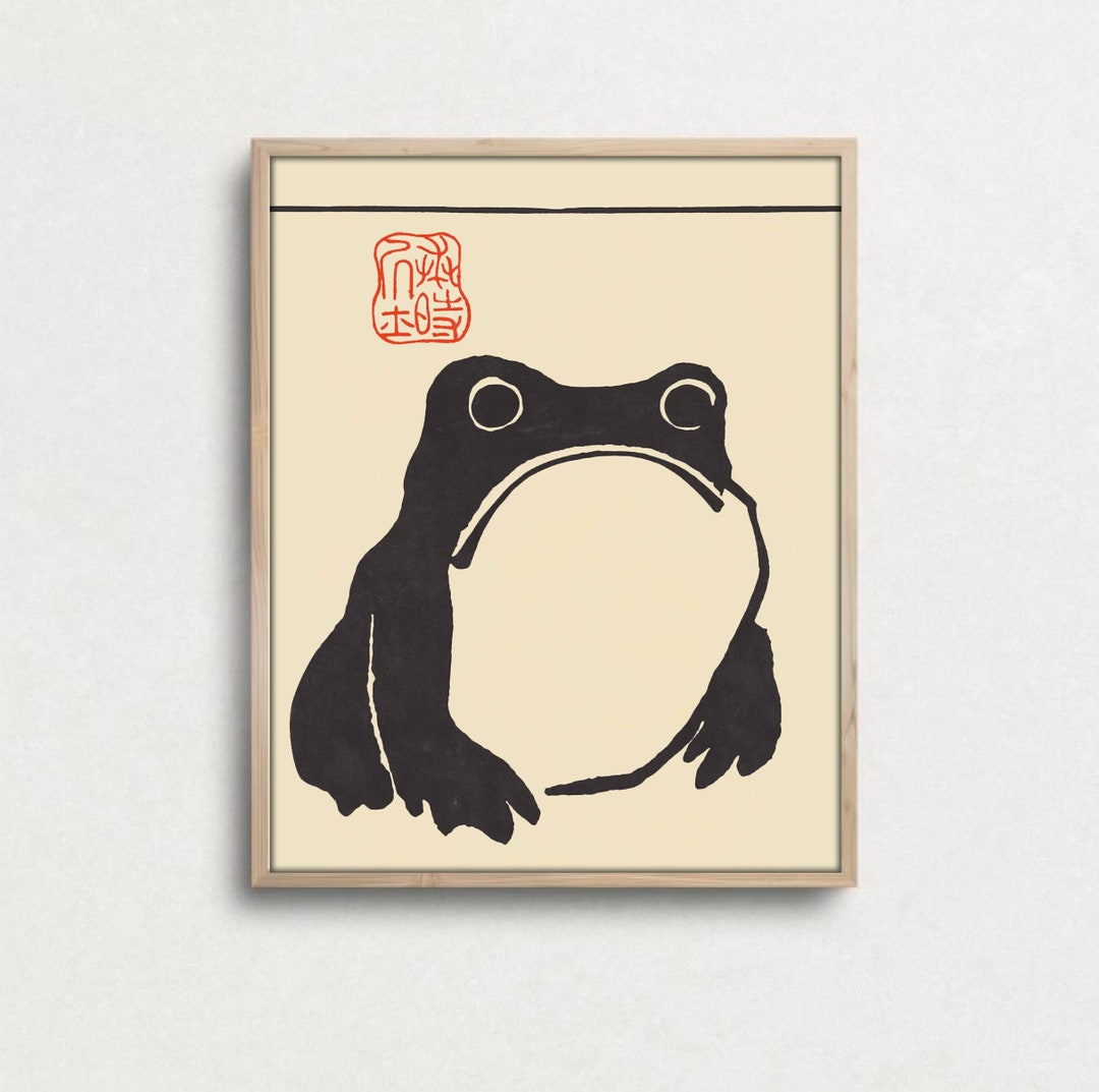 Japanese Frog Poster, Japanese Frog Print, Vintage Japanese Print ...