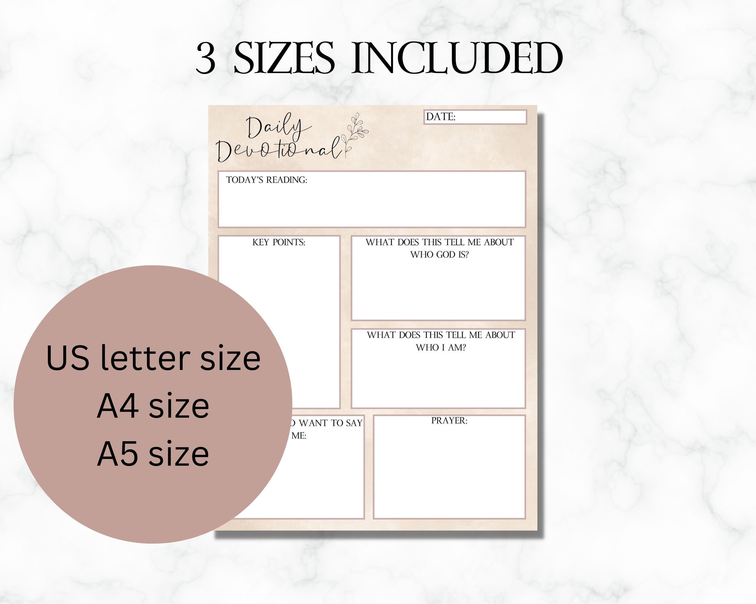 Daily Devotional Printable, Christian Journal, Prayer Journal, Neutral ...