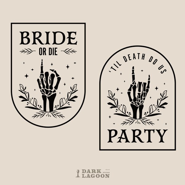 Bride Or Die Bachelorette, 'Til Death Do Us Party, Halloween Bachelorette, Spooky Bride, Cut File for Cricut, Silhouette (Svg, Png, Eps, Ai)