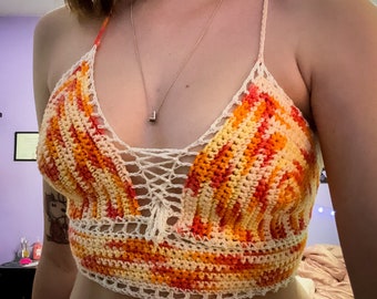 Crochet Crop Top - Orange Dreams