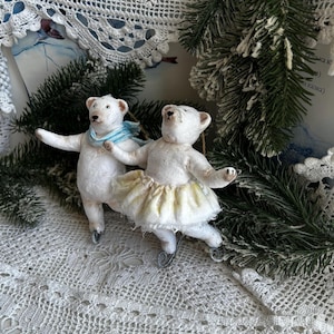 Cotton wool Christmas tree toy Christmas tree toy, vintage toy, cotton toy New Year decor, Christmas souvenir cotton wool doll toy bear