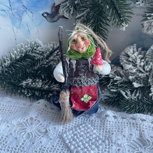 Cotton wool Christmas tree toy Christmas tree toy, vintage toy, cotton toy New Year decor, Christmas souvenir cotton wool doll