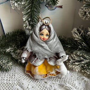 Cotton wool Christmas tree toy Christmas tree toy, vintage toy, cotton toy New Year decor, Christmas souvenir cotton wool doll