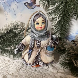 Cotton wool Christmas tree toy Christmas tree toy, vintage toy, cotton toy New Year decor, Christmas souvenir cotton wool doll
