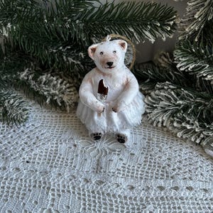 Cotton wool Christmas tree toy Christmas tree toy, vintage toy, cotton toy New Year decor, Christmas souvenir cotton wool doll toy bear