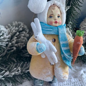 Cotton wool Christmas tree toy Christmas tree toy, vintage toy, cotton toy New Year decor, Christmas souvenir cotton wool doll